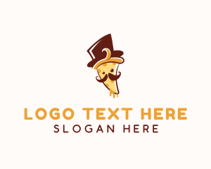 Moustache - Pizza Food Mustache logo design