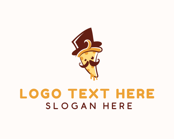 Gourmet - Pizza Food Mustache logo design