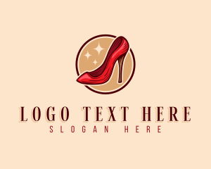 Peep Toe - Stiletto Shoe Fashion logo design