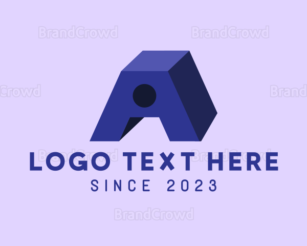 3D Purple Letter A Logo