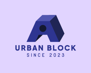 Block - 3D Purple Letter A logo design