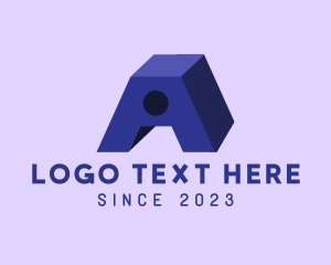 Three-dimensional - 3D Purple Letter A logo design