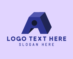 3D Purple Letter A Logo
