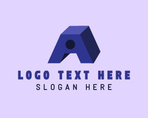 Block - 3D Purple Letter A logo design