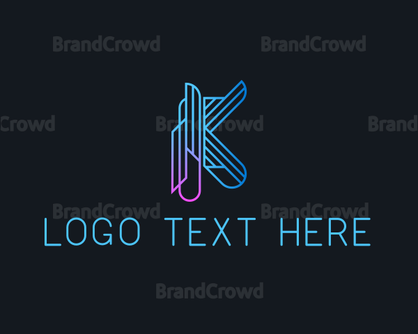 Futuristic Letter K Software Logo