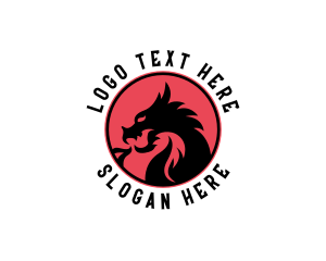 Red Dragon - Esports Dragon Creature logo design