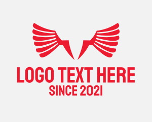 Voltaic - Angel Wings Thunder logo design