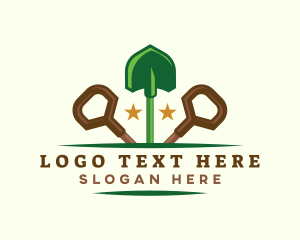 Lawn - Shovel Landscaping Construction logo design