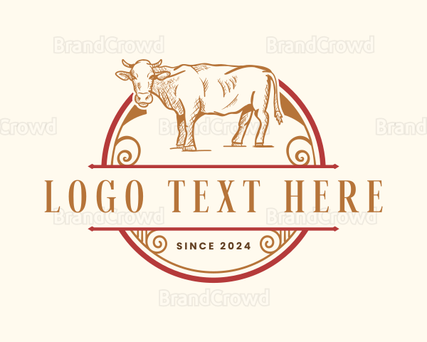 Farm Cow Livestock Logo