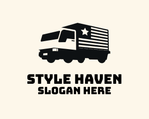 Armored Car - American Delivery Truck logo design