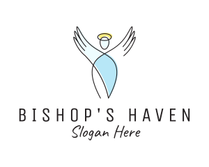 Bishop - Angel Wings Religion logo design