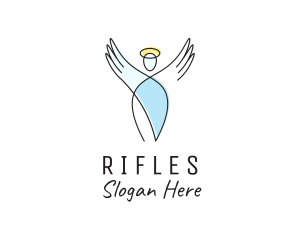 Human - Angel Wings Religion logo design