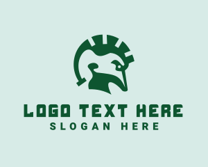 Gamer - Spartan Warrior Helmet logo design