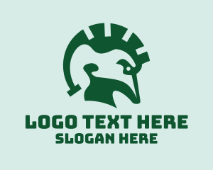 Spartan - Green Spartan Lizard logo design