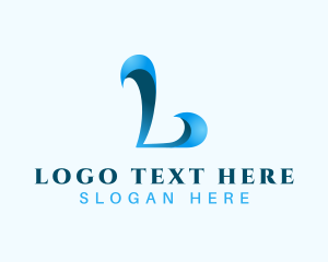 Modern Wave Consulting Letter L logo design