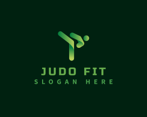 Judo - Kick Athlete Kung Fu logo design