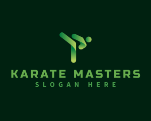 Karate - Kick Athlete Kung Fu logo design