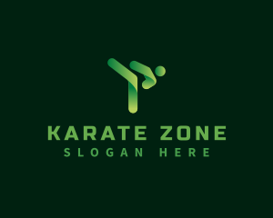 Karate - Kick Athlete Kung Fu logo design