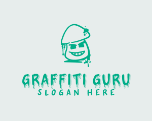 Vandal - Mushroom Graffiti Mural logo design