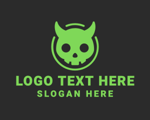 Scary - Evil Skull Rockstar logo design