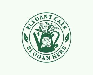 Watering Can Gardener Logo