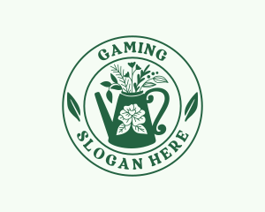 Emblem - Watering Can Gardener logo design