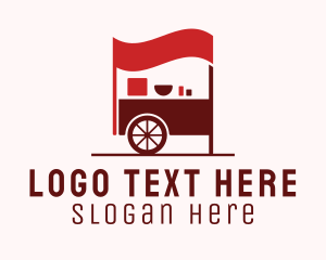 Red Food Cart  Logo