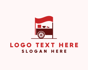 Delivery - Red Food Cart logo design