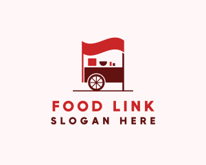 Red Food Cart  logo design