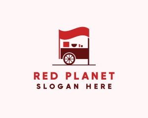 Red Food Cart  logo design