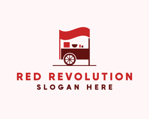 Red Food Cart  logo design