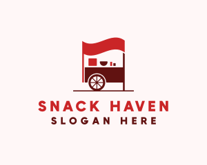 Red Food Cart  logo design