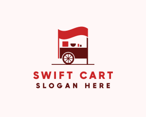 Red Food Cart  logo design