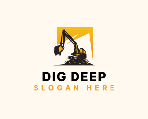 Excavate - Construction Excavator Machinery logo design