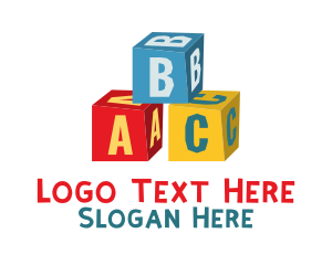 Letter Abc - Kiddie Alphabet Blocks logo design
