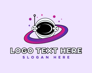 Purple Star - Astronaut Space Ring logo design