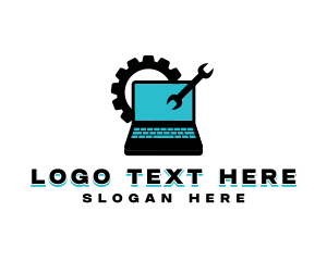 Laptop - Computer Repair Cogwheel logo design
