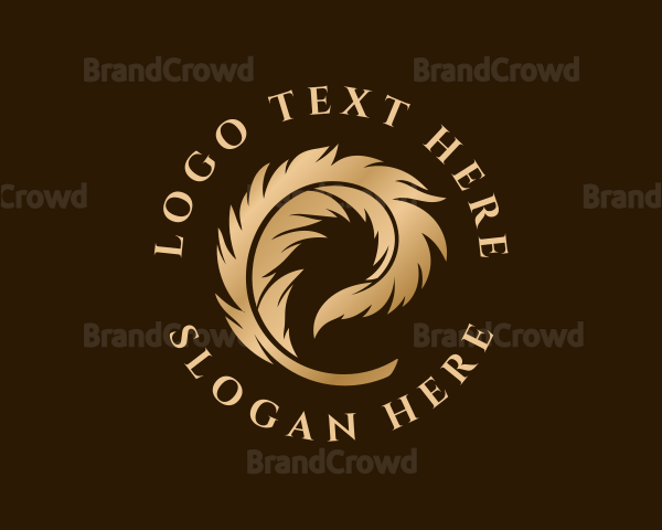 Elegant Quill Feather Logo