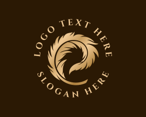 Scholar - Elegant Quill Feather logo design