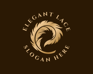 Elegant Quill Feather  logo design