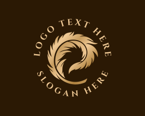 Elegant Quill Feather  Logo