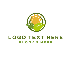 Leaves - Sun Plant Gardening logo design