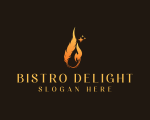 Feather Fire Restaurant logo design