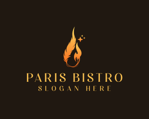 Feather Fire Restaurant logo design