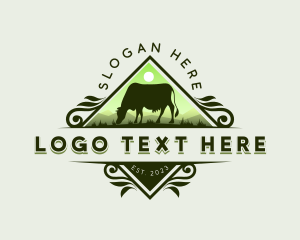 Pasturing - Cattle Livestock Farm logo design