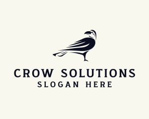 Crow - Classic Crow Bird logo design