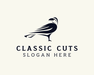 Classic Crow Bird logo design