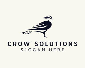 Classic Crow Bird logo design