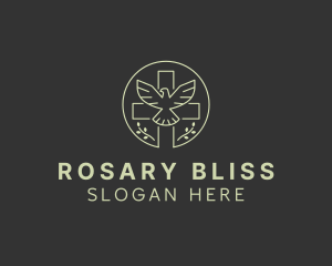 Rosary - Holy Cross Dove logo design