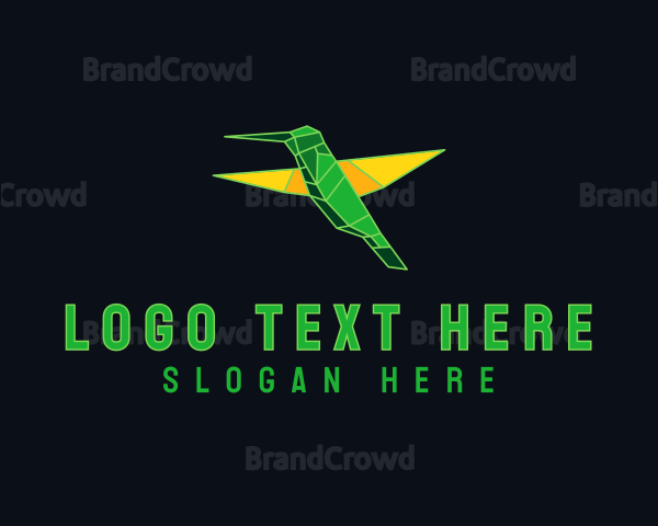 Geometric Flying Hummingbird Logo